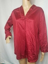 Vintage Vassarette Womens Pajama Top 1980s Red Solid Made in USA 80s Large - £7.70 GBP