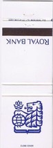 Matchbook Cover Royal Bank Of Canada Royal Certified Service - £0.55 GBP