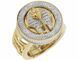 0.35Ct Round Cut Diamond 3D Pharaoh Designer Pinky 22MM Ring 14K White Gold Over - £103.12 GBP