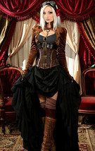 Brown Velvet Openbust Gothic Victorian Steampunk Officer Crop Jacket Tai... - $100.37