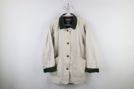 Vintage 90s Lands End Womens Large Distressed Flannel Lined Chore Barn Jacket - $59.35