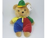 15&quot; VINTAGE CHOSUN BROWN TEDDY BEAR RED BLUE RATTLE STUFFED ANIMAL PLUSH... - $122.55
