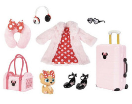 Disney ily 4ever 18” Doll Minnie Mouse Inspired Travel Accessories 10pc Pink New - £35.88 GBP