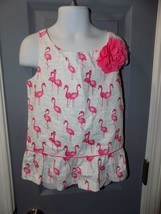 Janie And Jack Girls Flamingo Summer Ruffle Tank Top Size 6 Girl&#39;s NEW - £19.84 GBP
