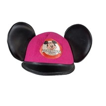 Vintage 1980s Mickey Mouse Ears Hat Walt Disney Club Pink Mouseketeers Rhonda - £36.79 GBP