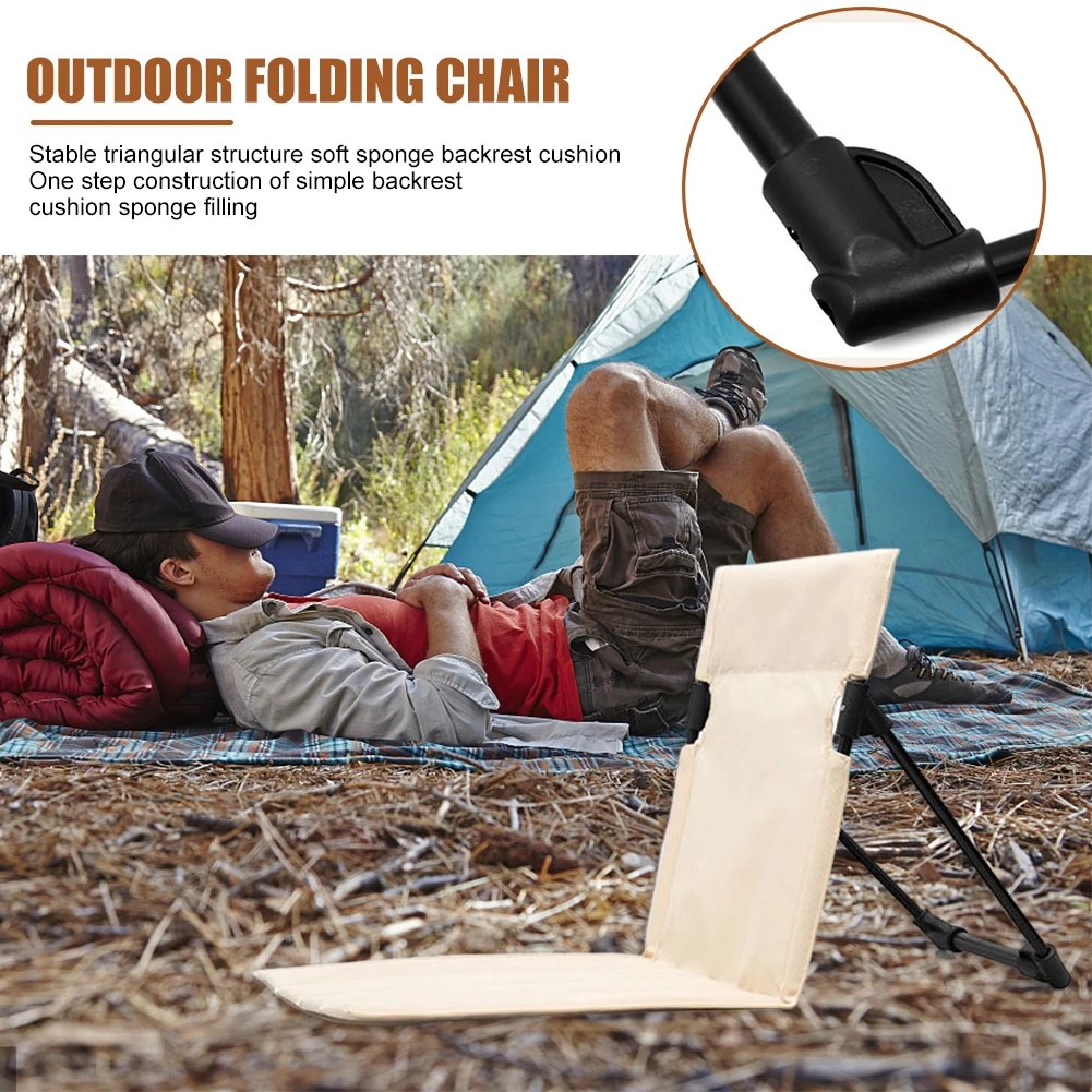 Portable Camping Chair Universal Foldable Seat Cushion Lightweight Backrest - £8.85 GBP+
