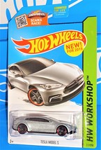 Hot Wheels New For 2015 HW Garage #217 Tesla Model S Silver w/ PR5s - £9.27 GBP