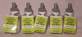 White Barn Bath &amp; Body Works Wallflower Fragrance Bulb Lot 5 Coconut Lime Breeze - £37.16 GBP