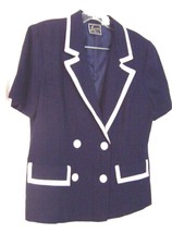 Blue Sailor Top Jacket Short Sleeve by Lemmie Petite for Nina Leonard Si... - £17.97 GBP