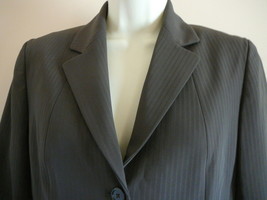 Women&#39;s Jacket Blazer Size 2 Jacket Brown Polyester Spandex Stripes - £5.91 GBP
