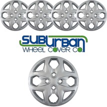 2011-2013 Ford Fiesta 15&quot; Silver Replacement Lug Hug Hubcaps # 444-15S NEW SET/4 - £44.06 GBP