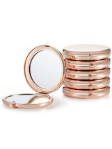 6 Double-Sided 1X/2X Magnifying Metal Makeup Mirrors In A Bulk Pack, Rose Gold). - £28.31 GBP