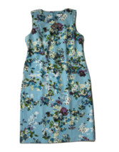 NWT J. Jill Sleeveless Shift in Enamel Blue Floral Print Stretch Dress 4 - £26.31 GBP