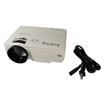 Auking M8-F Mini LED Projector White Tested Working With Power Cord - $26.72