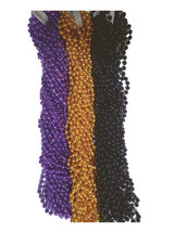 72 Purple Orange Black Halloween Mardi Gras Beads Necklaces Party Favors 6 Doz - £10.81 GBP