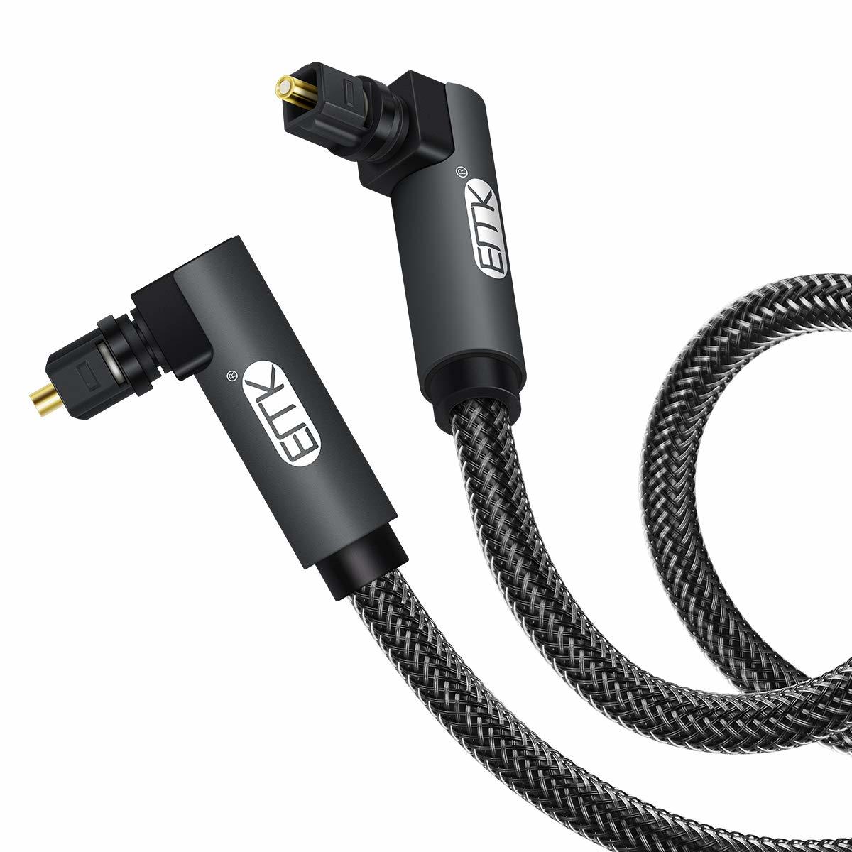 Emk 【Upgraded】 Double 90 Degree Optical Audio Cable Free-Rotating, 3.3Ft/1M - $41.96