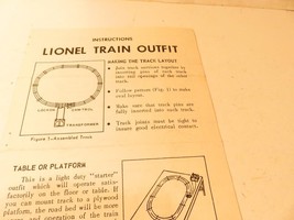LIONEL POST-WAR TRAINS LIONEL TRAIN OUTFIT  INSTRUCTIONS - FAIR- H10 - $67.76 MXN