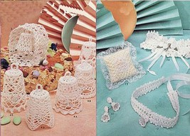 Crochet Mini Wedding Christening Tabletop Decor Centerpiece Xmas Bells Patterns - £10.38 GBP
