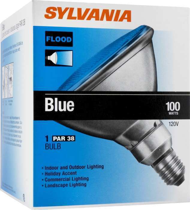 1PC 100PAR/FL/B/RP SYL 100W PAR38 BLUE 120V SYLVANIA  13948 - $7.60
