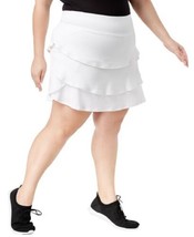 allbrand365 designer Womens Activewear Plus Size Ruffled Skort, 2X, Bright White - £42.16 GBP