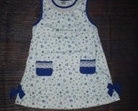 NEW Boutique Girls Blue &amp; White Floral Sleeveless Pocket Dress - £11.95 GBP