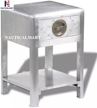 Nauticalmart Aviator&amp;Table with 1 Drawer Vintage Aircraft Airman Style Furniture - £318.88 GBP