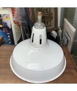 Vintage 14” White Enamel Porcelain Industrial Light Shade reflector Gas ... - €85,58 EUR