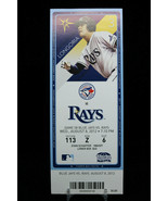 Toronto Blue Jays vs Tampa Rays Game 58 MLB Ticket w Stub 08/08/2012 Lon... - £9.08 GBP