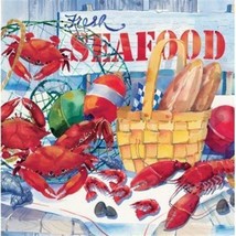 Seafood Celebration Lunch Napkins 16 Pack Nautical Cruise Party Birthday - £12.64 GBP