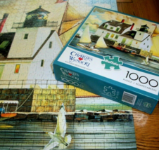 Jigsaw Puzzle 1000 Pcs Rockland Maine Breakwater Lighthouse Wysocki Art Complete - £10.94 GBP