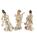 Lefton Vintage MCM Porcelain Asian Geisha Woman Male Figurine Musician L... - €52,86 EUR