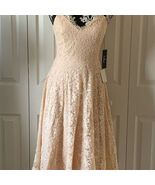 Lulus Women&#39;s XS Blush Pink Lace Midi Skater Dress Party Cocktail - $635.62 MXN