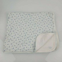 Ralph Lauren Infant Baby Girl Cotton Receiving Swaddle Blanket White Blue Flower - £39.41 GBP