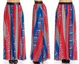 NEW TOV HOLY Red Roman Flowing Maxi Skirt S M L XL MSRP $172 - £93.24 GBP