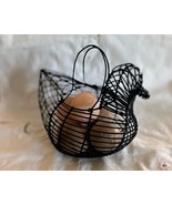 Vintage Country Farmhouse Wire Chicken Egg Basket Hen Shaped w 5 Plastic... - $315.02 MXN