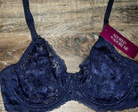 Adored By Adore Me ~ Women&#39;s Chelsey Unlined Underwire Bra Lace Navy Blu... - $15.85