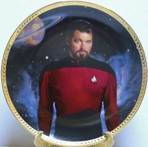 Star Trek: The Next Generation TV Commander Riker Ceramic Plate 1993 BOX and COA - $16.44
