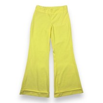 Vtg 70&#39;s Bright Yellow Women’s Pull-On Polyester Bellbottom Flare Pants ~28x29” - £36.82 GBP