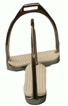 Childrens English Saddle 4&quot; Fillis Irons Stirrups Stainless Steel w/ Whi... - £23.47 GBP