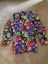100% Pure Silk Vintage In Fashions Patrick Sequin Floral Jacket Blazer C... - $37.08