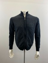 Perry Ellis Men&#39;s Full Zip Mock Neck Sweater Size Medium Blue Cotton Ble... - £10.94 GBP