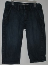 Womens 4 Old Navy Mid Rise Vintage Dark Wash Blue Denim Short Cropped Jeans - $8.91