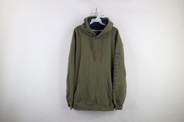 Vintage Streetwear Mens Size XL Distressed Blank Hoodie Sweatshirt Army Green - £26.76 GBP