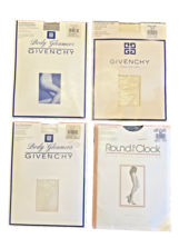 Pantyhose 4 Pair Givenchy &amp; Round the Clock NIP Size B Various Colors Vintage - £13.27 GBP