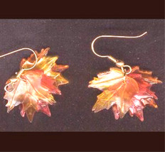 Fall Autumn Tree MAPLE LEAF LEAVES EARRINGS Thanksgiving Holiday Canada ... - $8.81