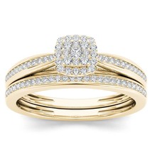 10K Yellow Gold 0.25Ct Diamond Wedding Engagement Ring With 1 Band - £306.88 GBP