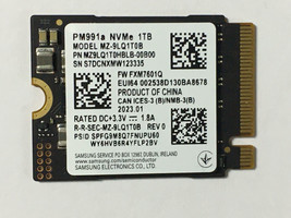 Samsung PM991a MZ-9LQ1T0B 1TB M.2 2230 Ssd Nv Me Pc Ie For Surface Steam Deck Pc - £62.56 GBP