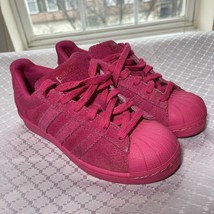 Adidas Superstar Suede J &#39;Mono Pink&#39; Shell Toe women&#39;s size 3.5 sneakers AQ4170 - £18.17 GBP