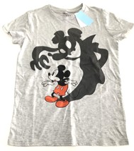 Disney Mickey Mouse Womens Small Gray Shirt Spooky Shadow Size S NWT - £11.03 GBP