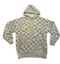 Wild Fable Checkered Hoodie Womens Small Green White  - £6.27 GBP